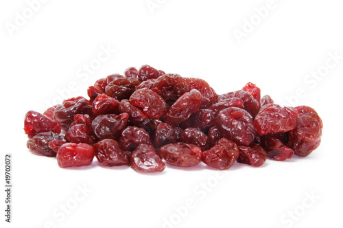 isolated dried cherries on a white background