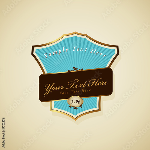 Vector label with ribbon.