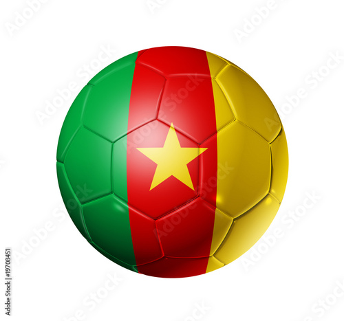 Soccer football ball with Cameroon flag
