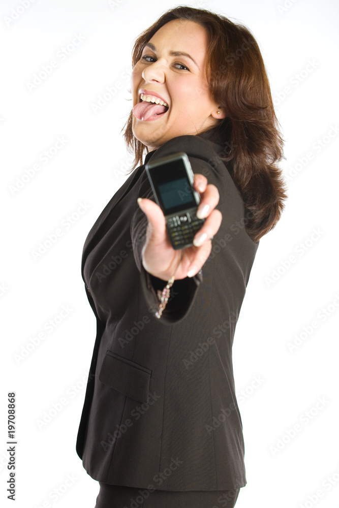 Businesswoman put out one's tongue Businesswoman put out one's tongue