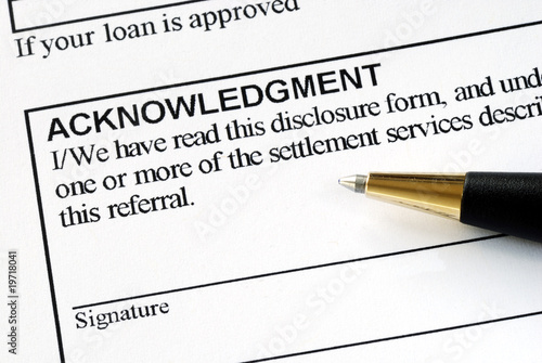 Sign the acknowledgment in the disclosure form