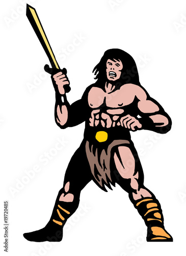 barbarian warrior with big sword