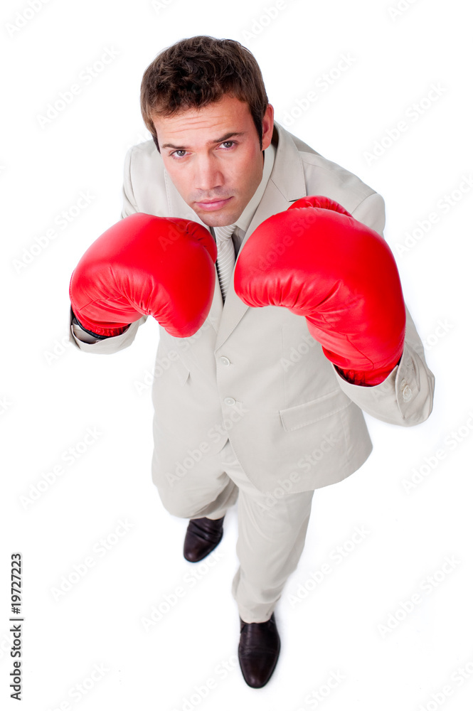 Charismatic businessman beating the competition Charismatic businessman beating the competition