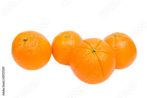 Tasty oranges. Isolated on white background.