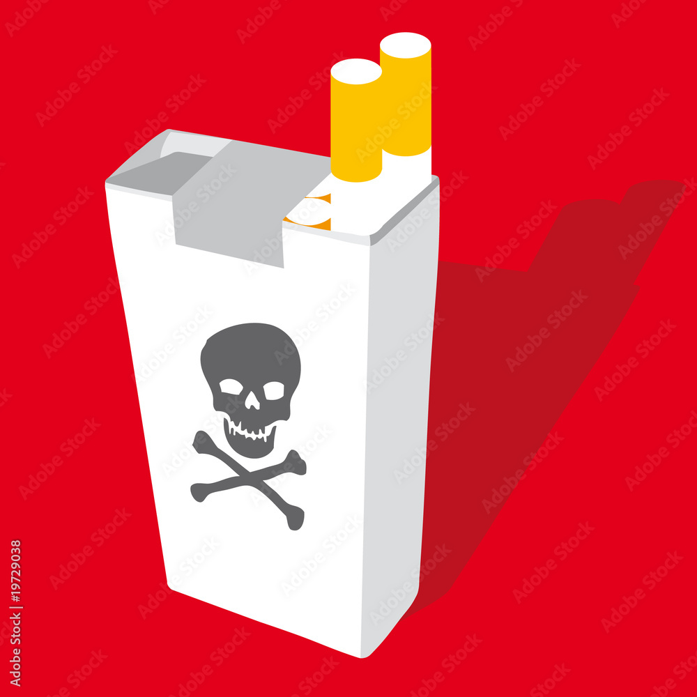 cigarette box with death symbol Stock Vector | Adobe Stock