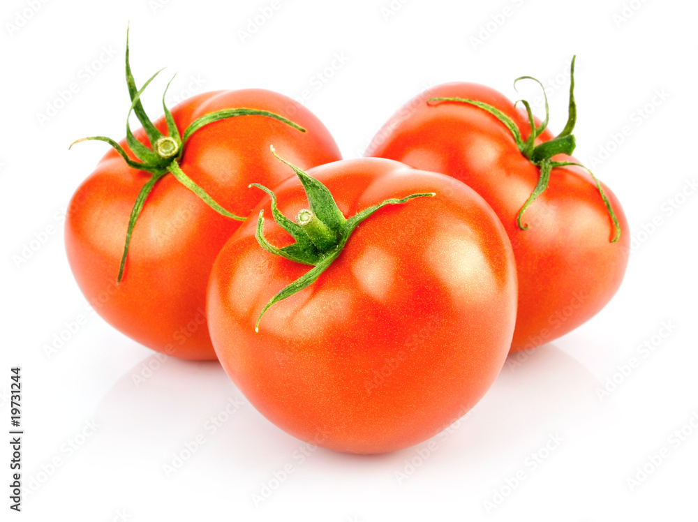 fresh red tomatoes with green leaf isolated fresh red tomatoes with green leaf isolated
