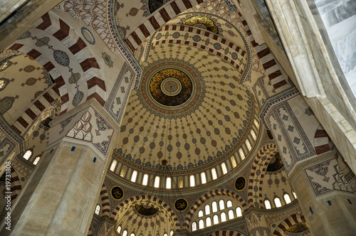 Interior design of a mosque in Adana, Turkey