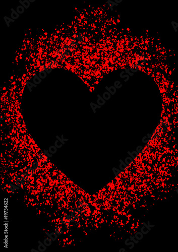 Hearts on black