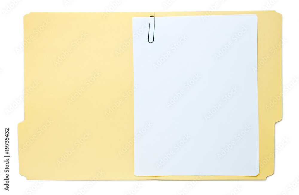 Folder with Paperwork Isolated on White Folder with Paperwork Isolated on White