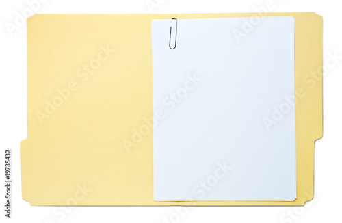 Folder with Paperwork Isolated on White