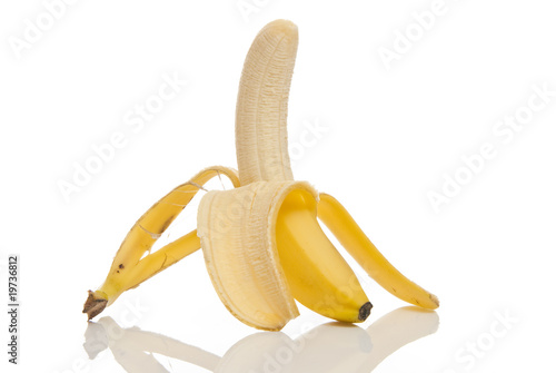 ripe banana isolated on white background