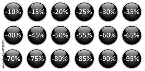 Discount Label Buttons Balls Set Black & White
