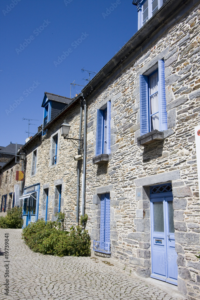 view of a street with stone houses