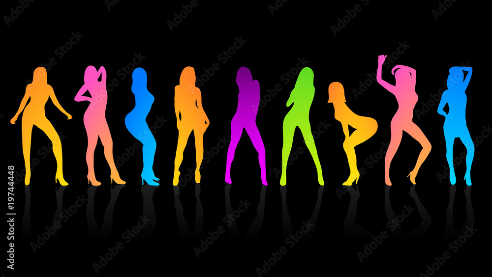 Party Girls People Happy Dance Colorful
