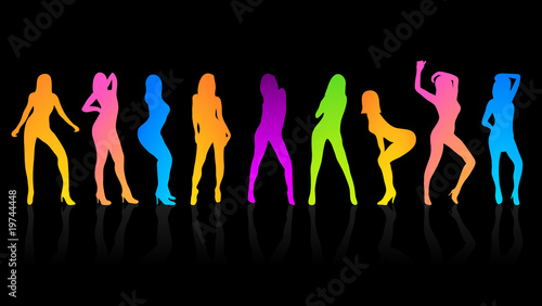 Party Girls People Happy Dance Colorful