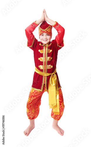 child in fancy dress isolated on white