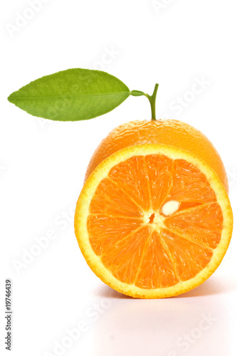 Orange slice on white