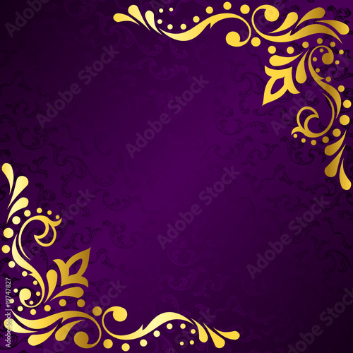 Purple frame with gold sari inspired filigree