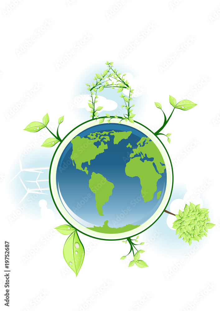 Vector illustration of earth with global conservation Vector illustration of earth with global conservation