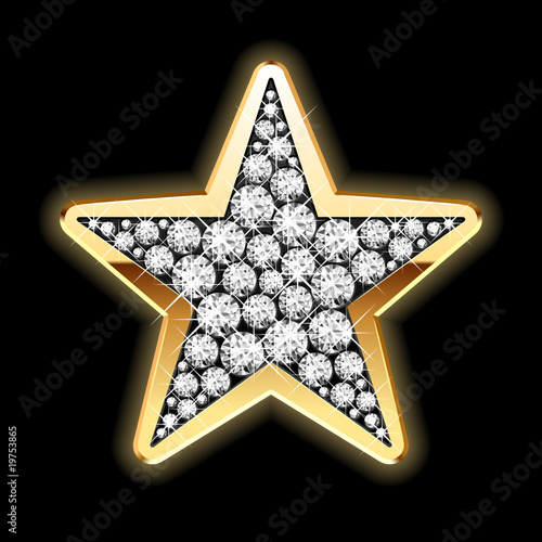 Star in diamonds. Detailed vector.