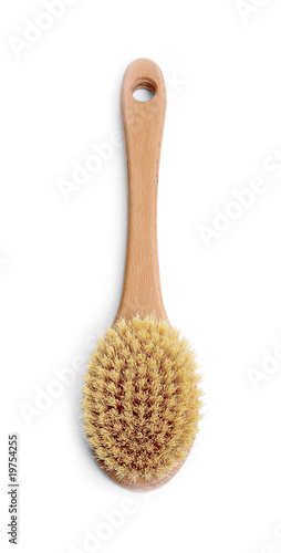 brush, wooden handled scrubber for skin