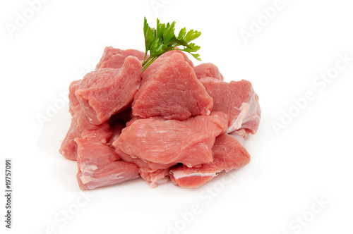 Fotomurale viande de veau crue découpée pour ragout