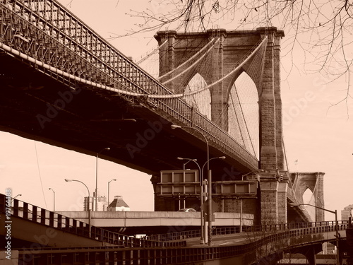 Fototapeta Most Brookliński sepia