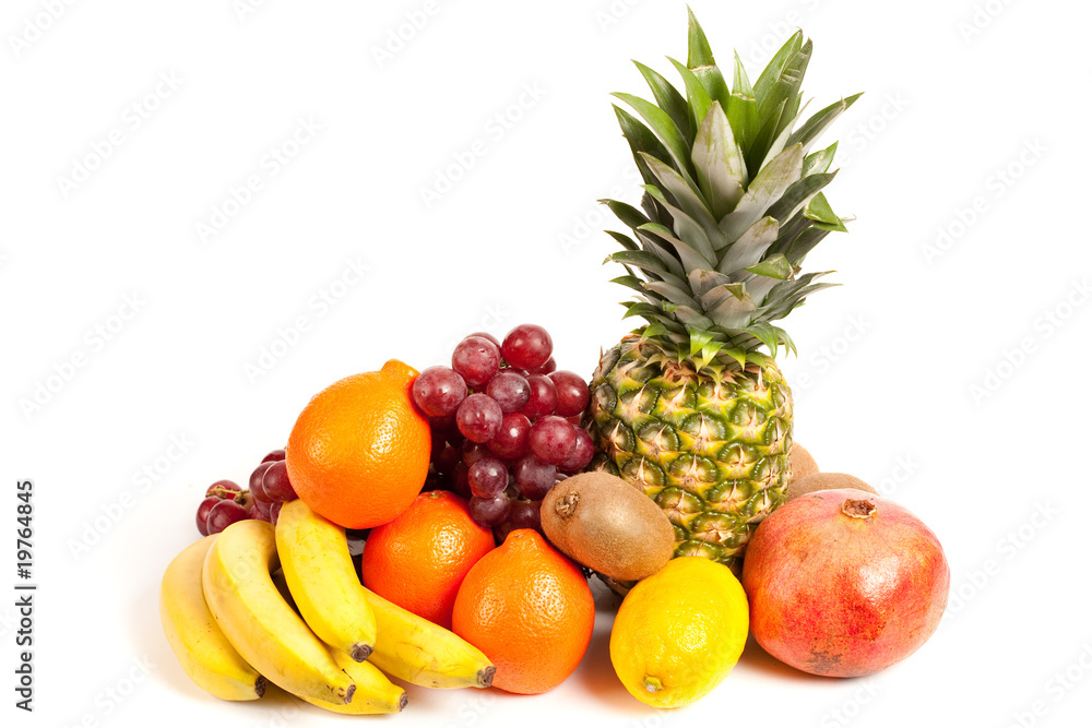 Pile of delicious tropical fruits