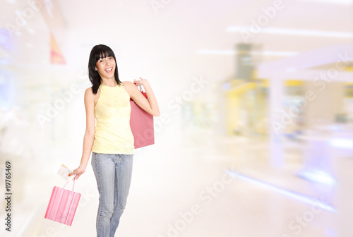 Shopping sexy girl smiling