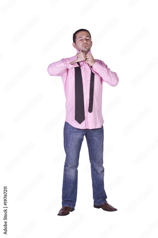Casual Man Dressing Up Casual Man Dressing Up