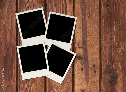 photos on wooden background