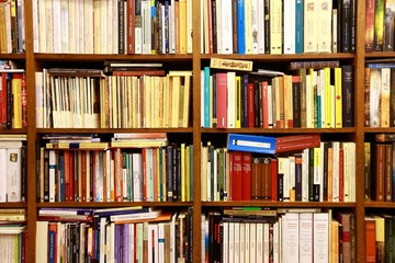 Wandcirkels Bibliotheek Spaanse boekhandel met gevulde wanden  © PANORAMO
