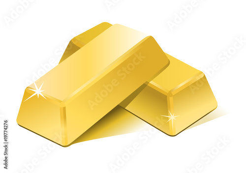 Vector stacked bars of gold bullion