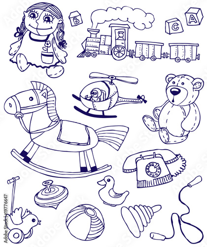 Collection of doodles toys