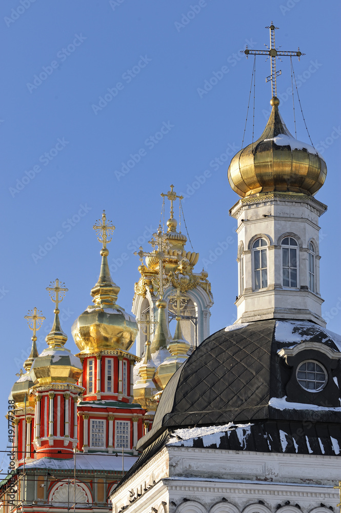 Golden crosses above Sergiev Posad monastery