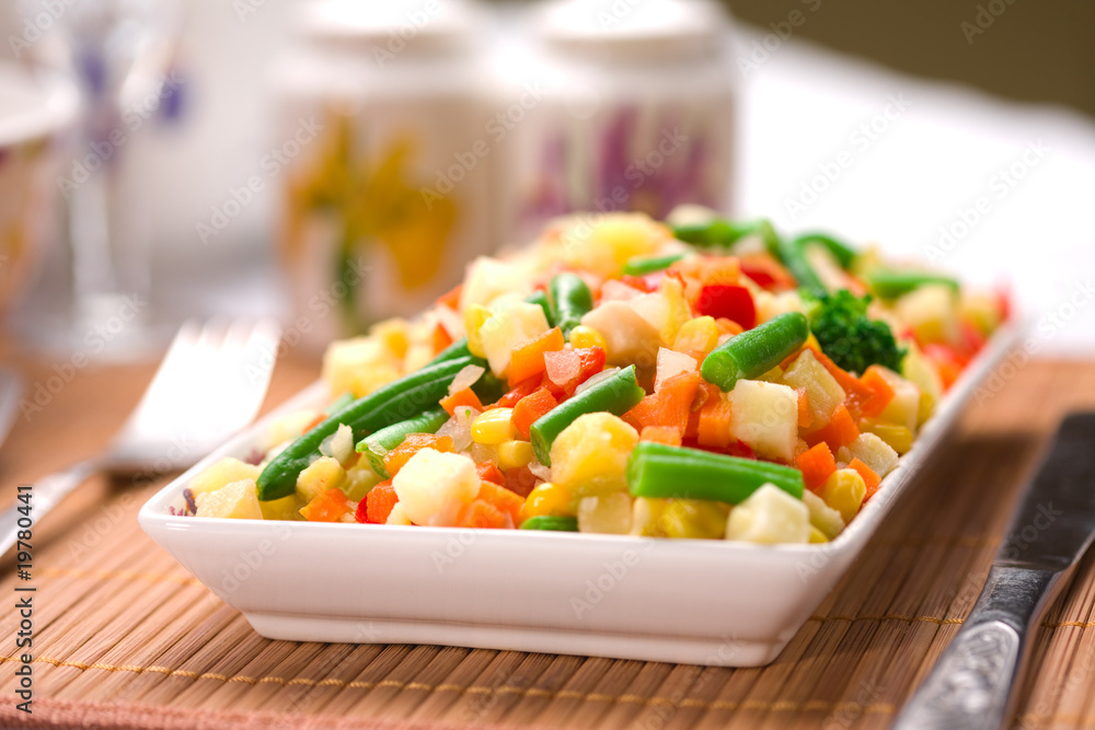 Served chopped vegetables mixture Served chopped vegetables mixture