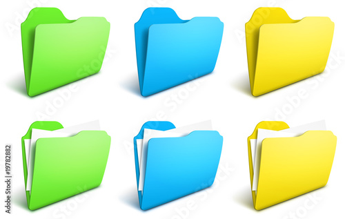 Realistic folders vector icons - EPS 10