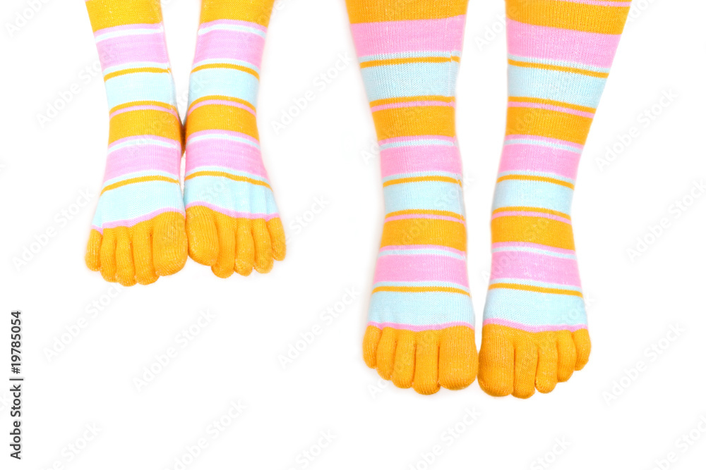 legs with colorful socks legs with colorful socks