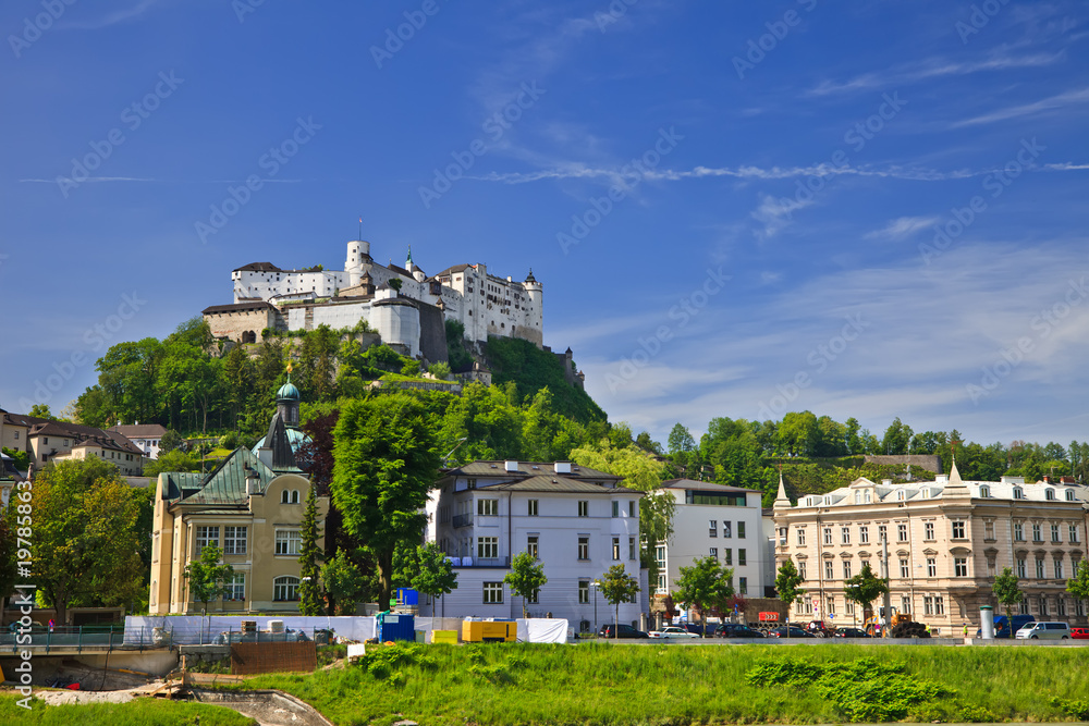 Naklejka premium Veiw on Hohensalzburg Fortress, Salzburg, Austria