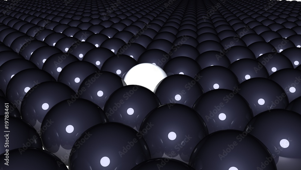 Obraz premium black balls white group business teamwork