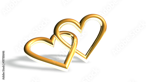 3D Golden Heart Love Valentine's Day – wedding, marriage