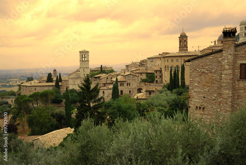 Assisi (Italy) at sunset
