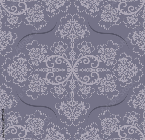 Seamless luxury grey floral wallpaper