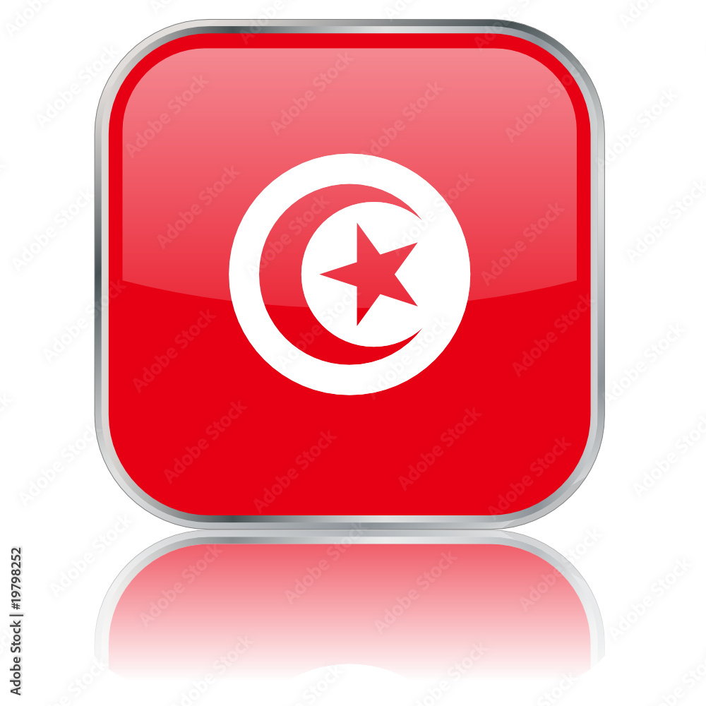 Tunisia Flag Square Button (Tunisian Tunisie Vector Reflection) Tunisia Flag Square Button (Tunisian Tunisie Vector Reflection)