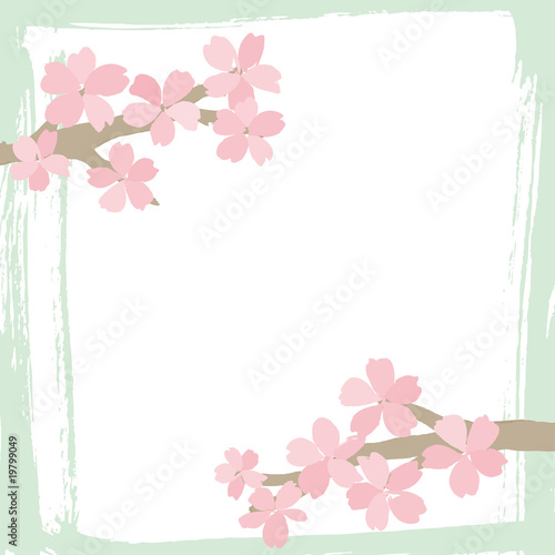 筆で描いた桜