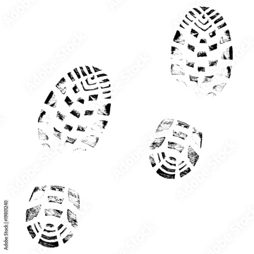Boot print vector on white background