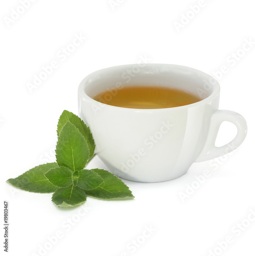 cup with mint tea
