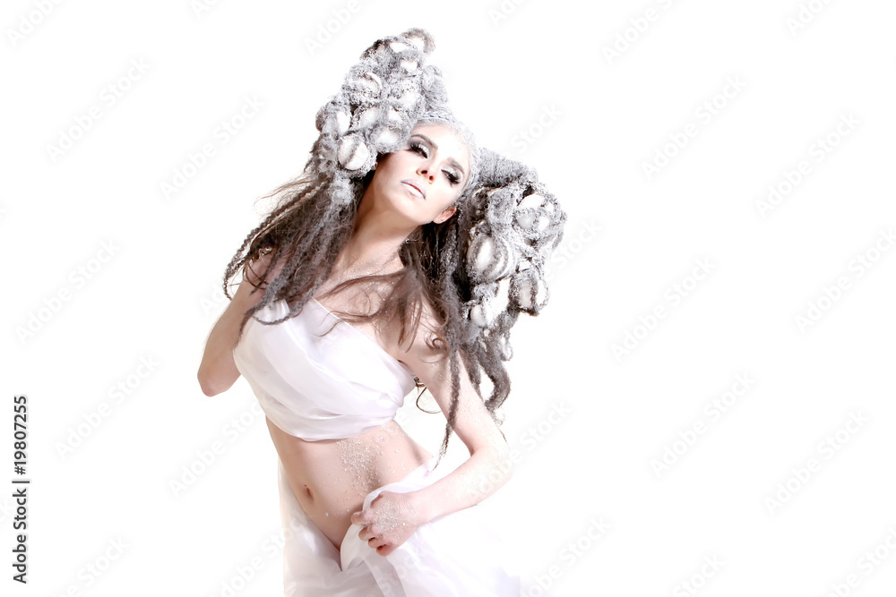 Creative makeup and hair on a fashion girl Creative makeup and hair on a fashion girl