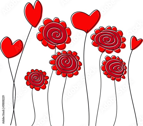 Herz- und Rosenblumen