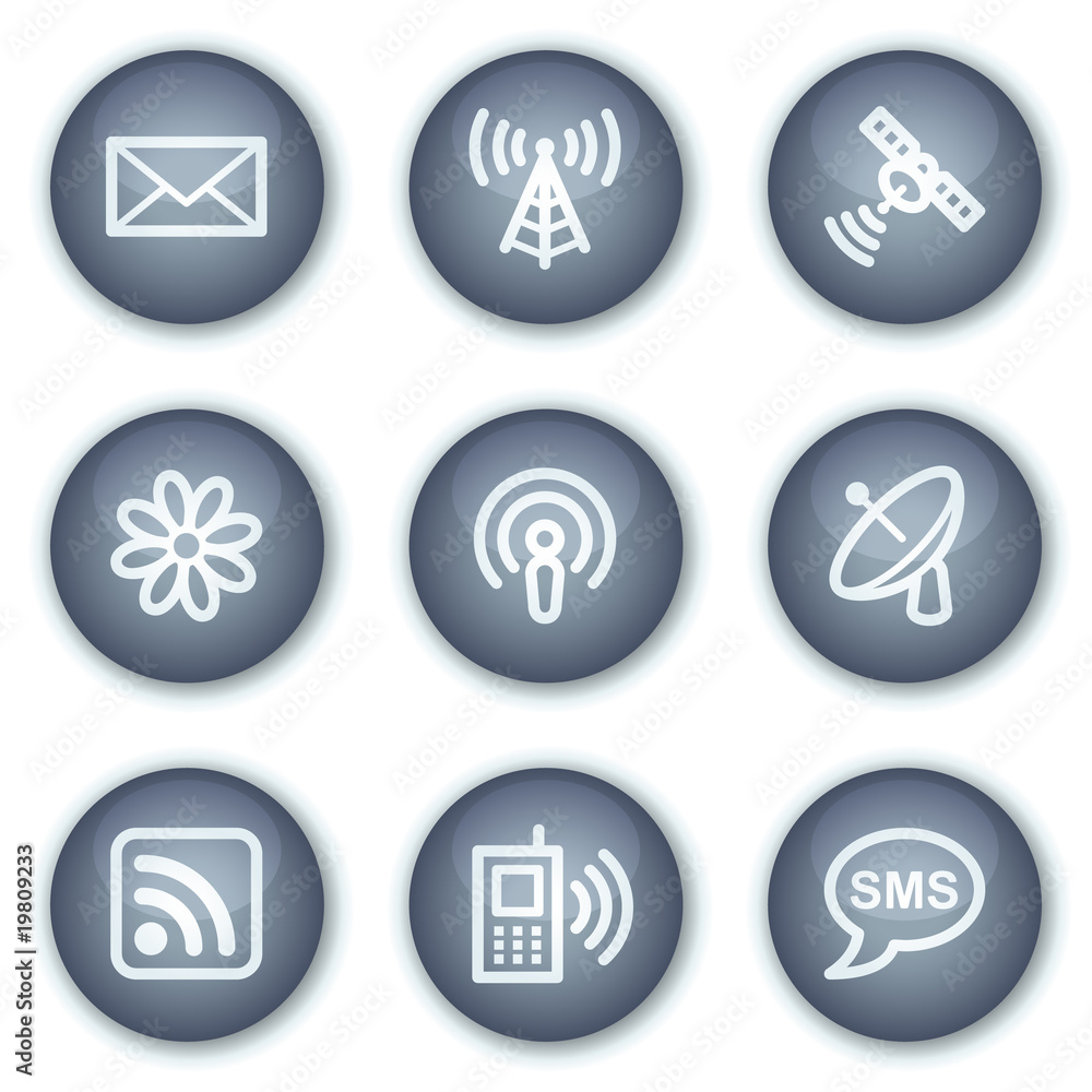 Communication web icons, mineral circle buttons series Communication web icons, mineral circle buttons series